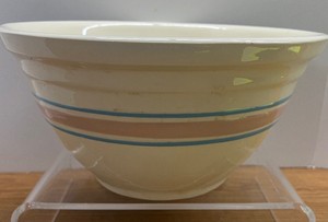 Vintage Striped Oveware Bowl Pink and Blue 12
