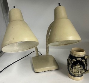 Working Vintage Double Gooseneck Desk Lamp