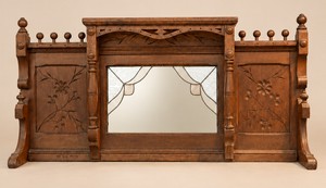 Antique Eastlake Organ Top Wall Decor Repurposed with Mirror