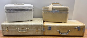 Lot of 4 Vintage SuitcasesTrain Cases