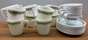 Vintage Pyrex Crazy Daisy Mugs and Vintage Corelle