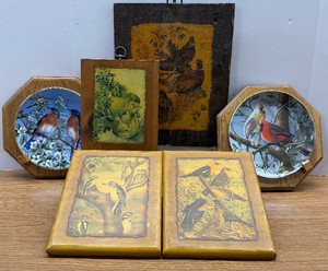 Six-Piece LOT Vintage Bird Wall Decor