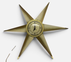 Vintage MCM Starburst Wall Clock Works Bilt-Rite Mfg. Co. Chicago IL