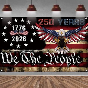 250th Anniversary America Backdrop Banner Photography Background for 250th Anniversary USA Theme 4th of July Independence Day Home Garden Outdoor Party Decorations Supplies, 5 7ft