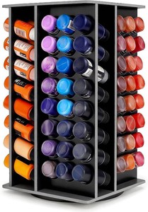 $60 Krafetto Rotating 96 Holes Acrylic Paint Holder Organizer Rack, Craft 2oz Paint Bottle Storage, Large Capacity 360  Rotating Acrylic Paints Holder for 2 oz Paints (black 96 holes rotating paint rack)
