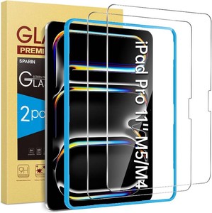 SPARIN Screen Protector for iPad Pro 11 Inch 20252024 M5 M4 (6th5th Gen)  2 Pack, Installation Frame, Tempered Glass for iPad Pro 11, Scratch Resistant, Case Friendly, Apple Pencil Pro Compatible