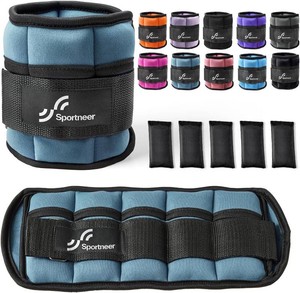 $32 Sportneer Adjustable Ankle Weights, 2-10 lb per Pair, Removable Weights  Soft neoprene for women and men. Adjusts from 1-5 lb each for walking, running, Pilates, home workouts, physical therapy.