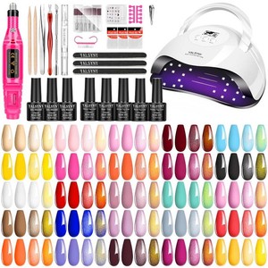 $22 Nail Polish Kit with UV Light 25 Colors Gel Polish Starter Kit (missing polish)
