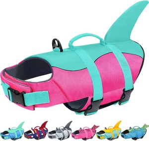 $33 Malier Dog Life Jacket, Ripstop Dog Life Vest with High Buoyancy for Swimming Boating, High Visibility Shark Puppy Lifesaver for Small Medium Large Dogs (X-Large)