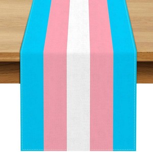 Transgender Table Runner LGBTQ Trans Decoration Pride June Dining Room Home Kitchen Table Cover Decor (13 x 72, Transgender)