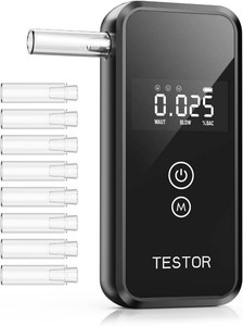 $30 Breathalyzer,Portable Breathalyzers for Alcohol with 8 Mouthpieces  High Accuracy Personal Breathalyzer, Handheld LCD Digital Display Alcohol Breathalyzer Tester for Home Use