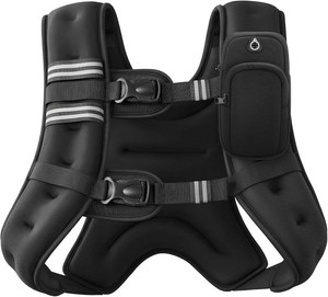$43 ZELUS Weighted Vest, 16lb Weight Vest with Reflective Stripe for Workout, Strength Training, Running, Fitness, Muscle Building, Weight Loss, Weightlifting