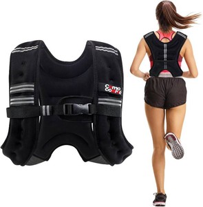 Weighted Vest, 5lb Weight Vest with Reflective Stripe for Women, Men, Rucking Vest for Walking Strength Training Running, Workout, Jogging