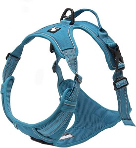 $26 TRUE LOVE Adjustable No-Pull Dog Harness Reflective Vest, Blue, M  Front Clip, No-Choke, Soft Padded, Control Handle, Anti Escape, Dog Car Harness, Walking and Training, Escape Proof, TLH5651