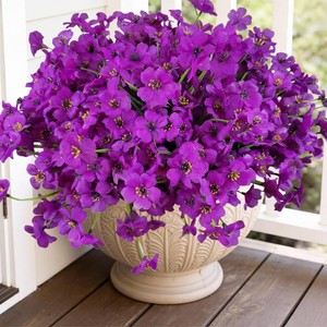 Geegoods 16 Bundles Purple Artificial Mums Flowers for Outdoors  Faux Flowers for Front Door, Garden, Porch, Window Box, Patio & Home Decor