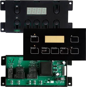 $55 316455420 Oven Range Stove Clock Control Board 7 Button Control Board Clock Replacement(Include Overlay)