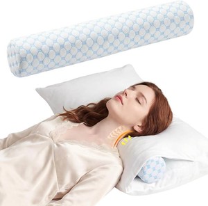 Neck Roll Cervical Pillow for Neck Pain Relief - Memory Foam Neck Pillow for Bed  Round Neck Pillows for Sleeping (Cool-Blue, X-Small - 3.5 H)