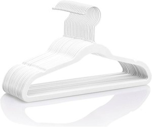 $26 MIZGI Kids Velvet Hangers,Non-Slip Big Kids Hangers,14 Inch Hangers for Youth,Teen Clothes,Pack of 50 WhiteWhite