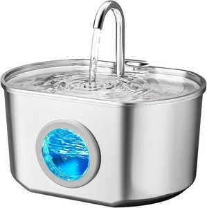 $20 Cat Water Fountain Stainless Steel 74oz2.2L Cat Fountain for Drinking  Pet Water Fountain Inside - Automatic Dog Watering Dispenser Bowl - Pet Feeding & Watering Supplies