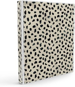Eyrozill Cute 3 Ring Binder 1 Inch, Letter-Size PVC Cover (Leopard)  Water-proof, 2 Inner Pockets, Leopard Pattern, School Office Organizer, Recipe Binder