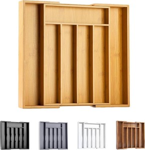 $20 Silverware Organizer Kitchen Drawer Organizer Expandable Bamboo Utensil Holder Cutlery Tray for Kitchen Utensil and Flatware Bedroom Office