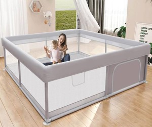 $40 Hiaksedt Baby Playpen 50x50 Inch, Play Pens for Babies and Toddlers  Baby Fence for Indoor & Outdoor, Sturdy Safety Play Yard with Soft Breathable Mesh, Anti-Fall, Grey