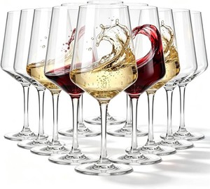 $63 Set of 12 Unbreakable Acrylic Wine Glasses with Stem, 19 oz Plastic Wine Glasses Reusable Clear Goblet Bpa-free for Outdoor Drinking, Pool, Travel, Camping or Picnic Gift Supplies