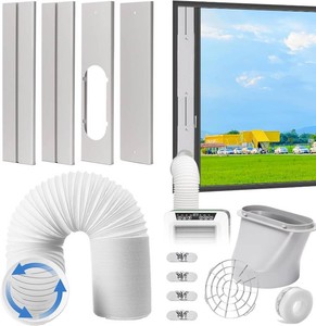 $30 Portable AC Window Vent Kit, Adjustable VerticalHorizontal Sliding Window Kit Plate for AC Unit, Seamless Portable AC Window Seal With 5.9 Inch Diameter, 59 Inch Length Exhaust Hose
