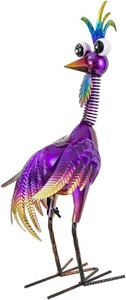 $22 Metal Wacky Rooster Garden Statue for, Patio, Backyard, Lawn  19 Rooster Decor, Yard Statue Decorations Outdoor, Chicken Yard Art, Purple