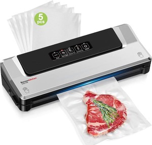 $33 Bonsenkitchen Vacuum Sealer Machine, Multiple Modes For Meal Prep,Silver  Compact Vacuum Sealer for Kitchen Storage & Sous-Vide,External Vacuum System,6x Longer Freshness,5 Vacuum Bags