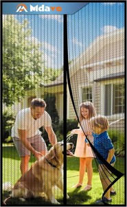 $26 Magnetic Screen Door, Door Screen Magnetic Closure-Keeps Bugs Out Let Breeze in, Heavy Duty Mesh - Pet and Kid Friendly, Works with Front Doors, Sliding Doors Fit Door Size 48 x 80 Inch