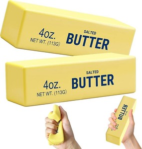 Butter Squishy, Squeeze Toys, Squishy Butter, Realistic Butter Stick Soft Squeeze Toys (Butter-2PCS)