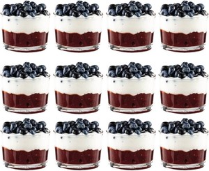 $33 Vikko Small Glass Bowls, 7 Ounce Glass Dessert Cups, Set of 12 Dessert Bowls, Parfait Glasses, Stackable Bodega Glasses, Tasting Glasses, Custard Cups, Short Glasses - 3.2 x 2.2