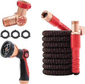 $40 Pocket Hose Ballistic 25 FT Expandable Garden Hose, No-Kink, As Seen on TV  Anti-burst sleeve reinforced with bulletproof fiber, 360  swiveling pocket pivot connector, lightweight compact design