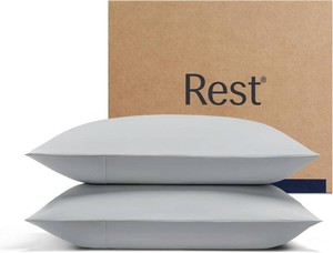 $67 REST  Evercool  Cooling Pillowcases for Hot Sleepers, King, 2PCS  IONIC Silver-Infused Yarn for Hygienic Sleep, Cool-to-Touch, Silky Smooth for Hair, High-Elastic Snug Fit, Machine Washable