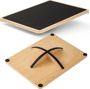 $27 Wooden Rocker Balance Board for Adults Anti-Slip 350LBS Balance Trainer for Standing Desk, Physical Therapy & Core Strength   Durable Wooden Rocker Board for Office & Rehab
