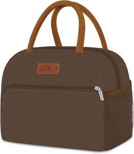 Coobiiya Lunch Bag Women, Lunch Box for Women Adult Men, Small Leakproof Cute Lunch Tote Large Capacity Reusable Insulated Cooler Lunch Container for WorkOfficePicnicTravel-Brown