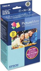 $40 Epson T5845-M PictureMate Print Pack Includes Inkjet Cartridge containing black,cyan,magenta,yellow and 100 Sheets Matte Photo Paper