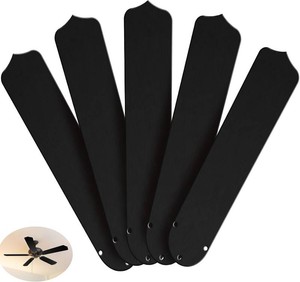 $43 Lineshading 5 Pack 16 12 Replacement Fan Blades for 42 Ceiling Fan Waterproof Weatherproof Blades Replacement for Broken Substitution Replacing Indoor Summer(Black)