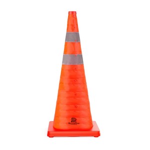 RoadHero 28 Inch 1 Pack Collapsible Traffic Safety Cones, Orange  Foldable Design for Storage, Reflective Collar Visible at Night, For Road Safety, Driving and Sport Training