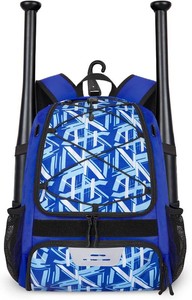 $30 Baseball Bag Softball Bag with Heavy Duty Fence Hook, 2 Bat Sleeve, Ventilated Cleat Pocket, Large Capacity Durable Equipment backpack