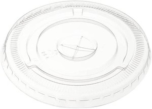GUSTO 100 Count Clear Flat PET Plastic Lids (No Hole) 98mm Snap-On Lids for 12, 16, 20 & 24 oz Milkshake Cups, Leak-Resistant & Stackable (Formerly Comfy Package)
