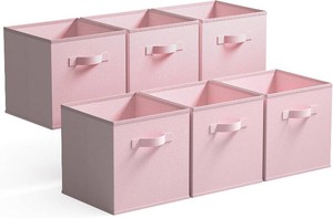 $24 GRANNY SAYS 11 Inch Cube Storage Bins, 6-Pack Storage Cube Organizer, Pink  Collapsible Storage Boxes with Sturdy Handles, Decorative Baskets for Shelves, Closet, Organizing Toys, Clothes