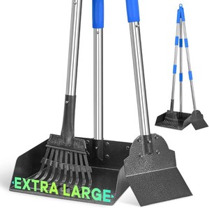 $25 Larger Pooper Scooper Dog Pooper Scooper for Large Medium Small Dogs Heavy Duty Stainless Steel with Long Handle Tray Rake Shovel for Yard