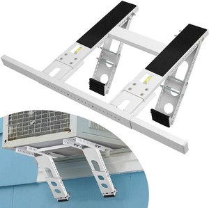 $47 No Drill Window AC Bracket, Heavy-Duty Air Conditioner Bracket Holds 220lbs  Fits Single & Double-Hung Windows (21 39 Wide) & 3 15 Walls, Supports 5,000 24,000 BTU AC Units, Renter-Friendly