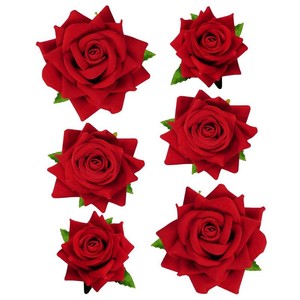 Topbuti 6 Pcs Rose Flower Hair Clip Rose Brooch Floral Hair Accessories for Woman Girls Flamenco Dancer Mexican Wedding Party Mothers Day Halloween Costume Missing 2 Flowers
