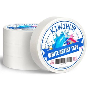 4 Packs Artist Tape for Watercolor Paper - 1IN Wide 592FT Long  White Masking Artists Tape for Drafting, Art Painting and All Paper Media - Acid Free