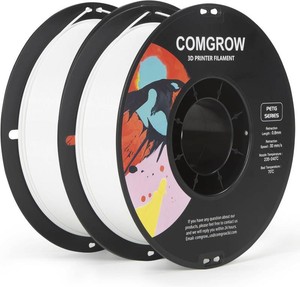 $21 Comgrow PETG 3D Printer Filament 1.75mm, High Precision and Tough 3D Printer Filament 2kg (4.4LBS), Dimensional Accuracy - 0.02 mm, Fit Most 3D Printers White White  High Precision and Tough 3D Printer Filament 2kg (4.4LBS), Dimensional Accuracy 