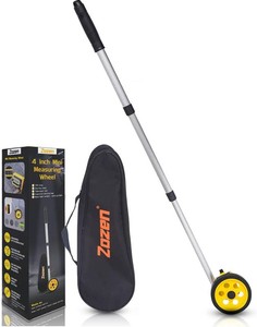 $22 Zozen 4-Inch Measuring Wheel in Feet and Inches, One-Key to Reset  Telescopic Up to 40in, Measurement Max 9,999 Ft, Mechanical, Portable Carrying Bag, Distance Measure Wheel Adapt Various Road