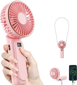 TUNISE Portable Handheld Fan, 4000mAh, 180 Adjustable, 6 Speed Wind, USB Rechargeable Foldable Fan with Real-Time Display